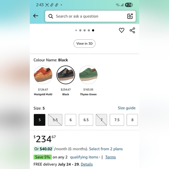 BNWT Sz US 7.5 Sam Edelman Kai Black and Tan Slip-On Leather Loafers Espadrille - Picture 12 of 13